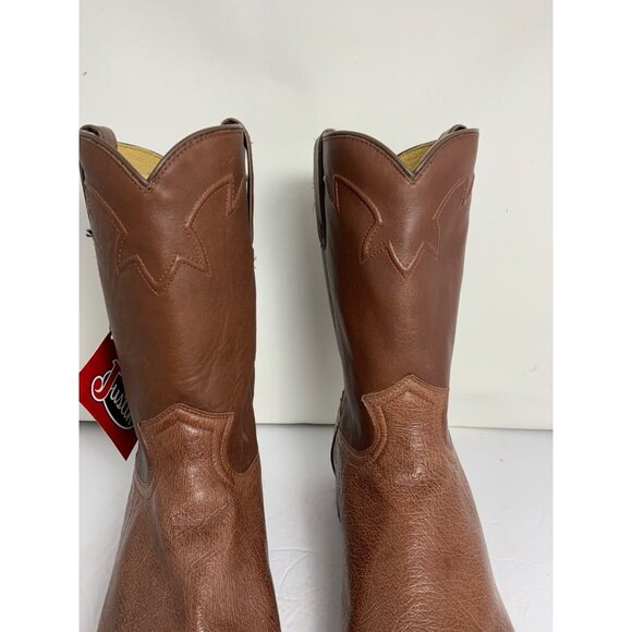 JUSTIN ROPER WESTERN GENUINE VAMP OSTRICH BOOTS SZ 11D NEW - Picture 3 of 9
